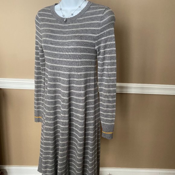 Philosophy Gray Striped Long Sleeve Cashmere blend Sweater Dress XS - Picture 2 of 9